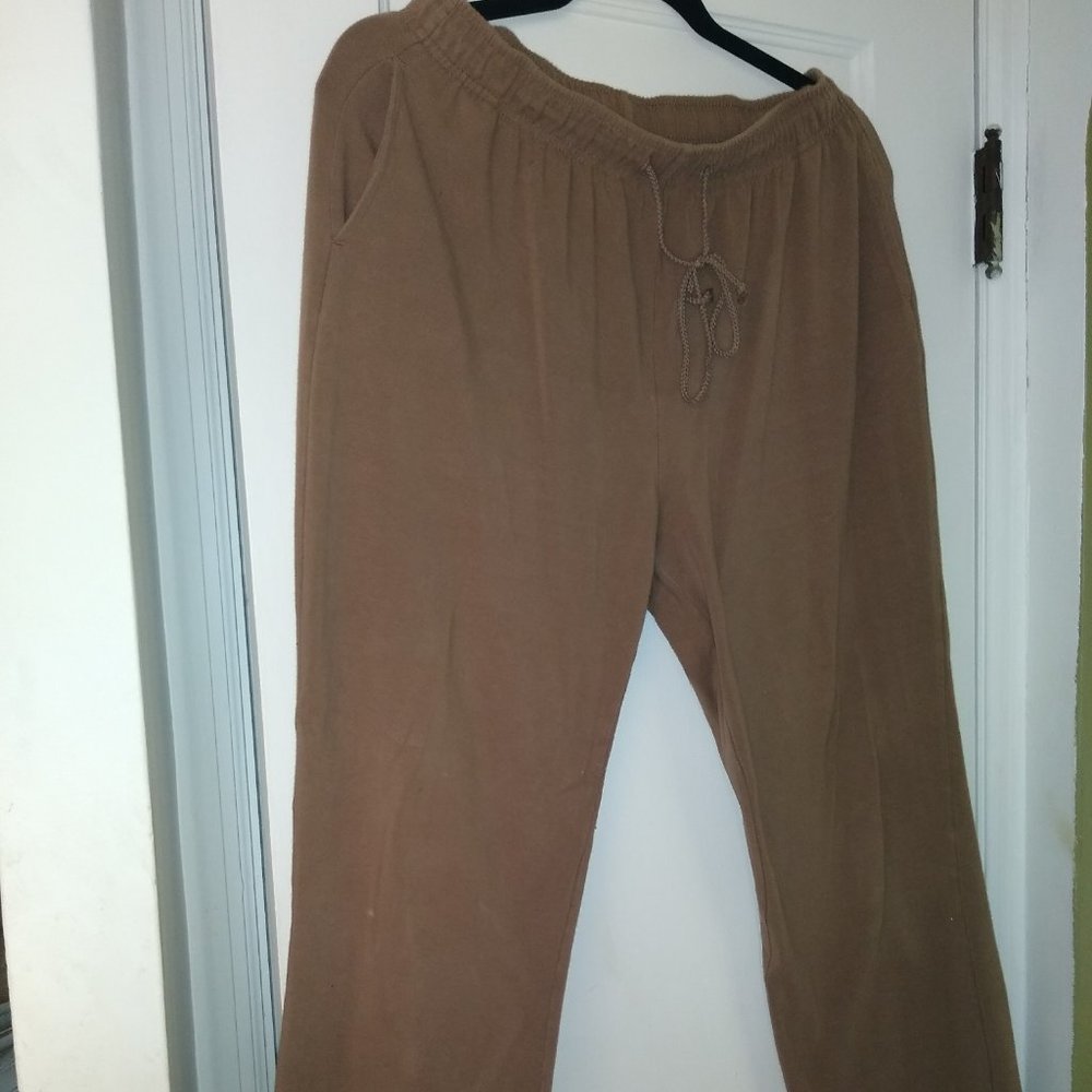 Karen Scott Stretchy Drawstring Pants - Brown - M